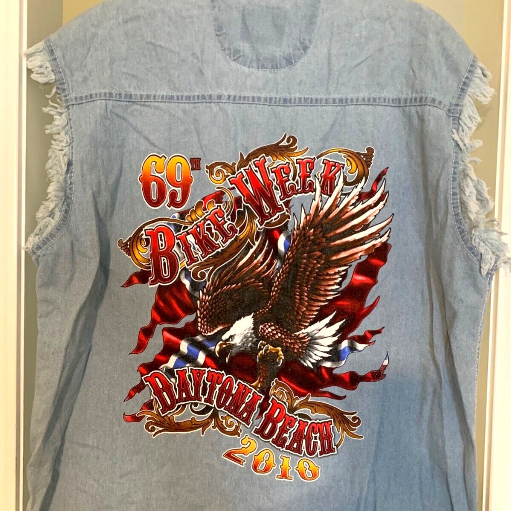 Bikers Club 2010 Bike Week Daytona Beach Size Large Mens Cutoff Shirt